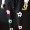 Spodnie damskie w kwiaty