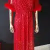 Sukienka cekinowa czerwona