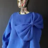 Bluza chabrowa z kokardą - obrazek 2