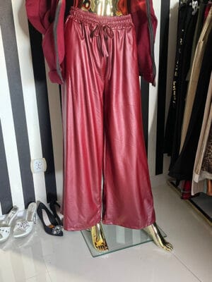 Spodnie bordowe eko skórka rozmiar Uniwersalny