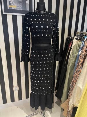 Komplet sweterkowy czarny rozmiar Uniwersalny