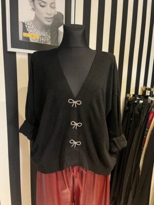 Sweterek kaszmirowy czarny rozmiar Uniwersalny