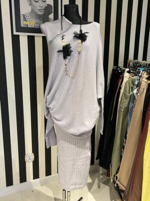 Komplet kaszmirowy 3-częściowy Szary rozmiar Uniwersalny