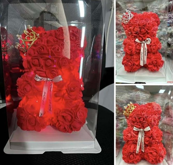 Miś z róż Led GIFT BOX